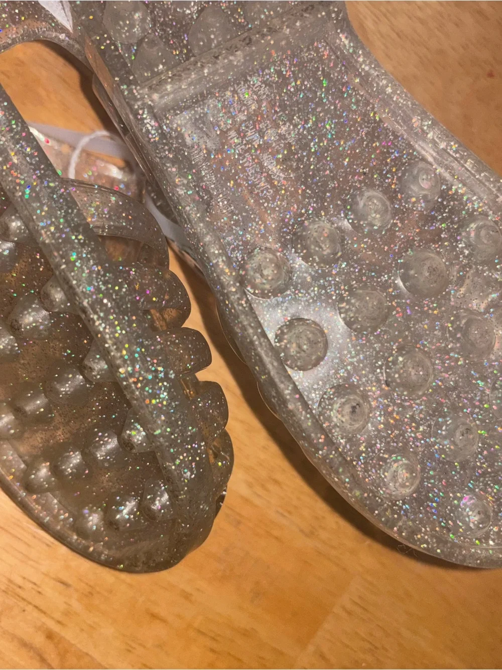 Girls' Glitter Jelly Sandals - Silver